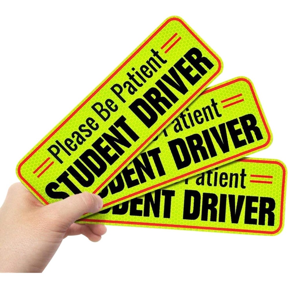 Signs Authority Student Driver Reflective Car Magnet 3x10 Inch 4 Pack Yellow